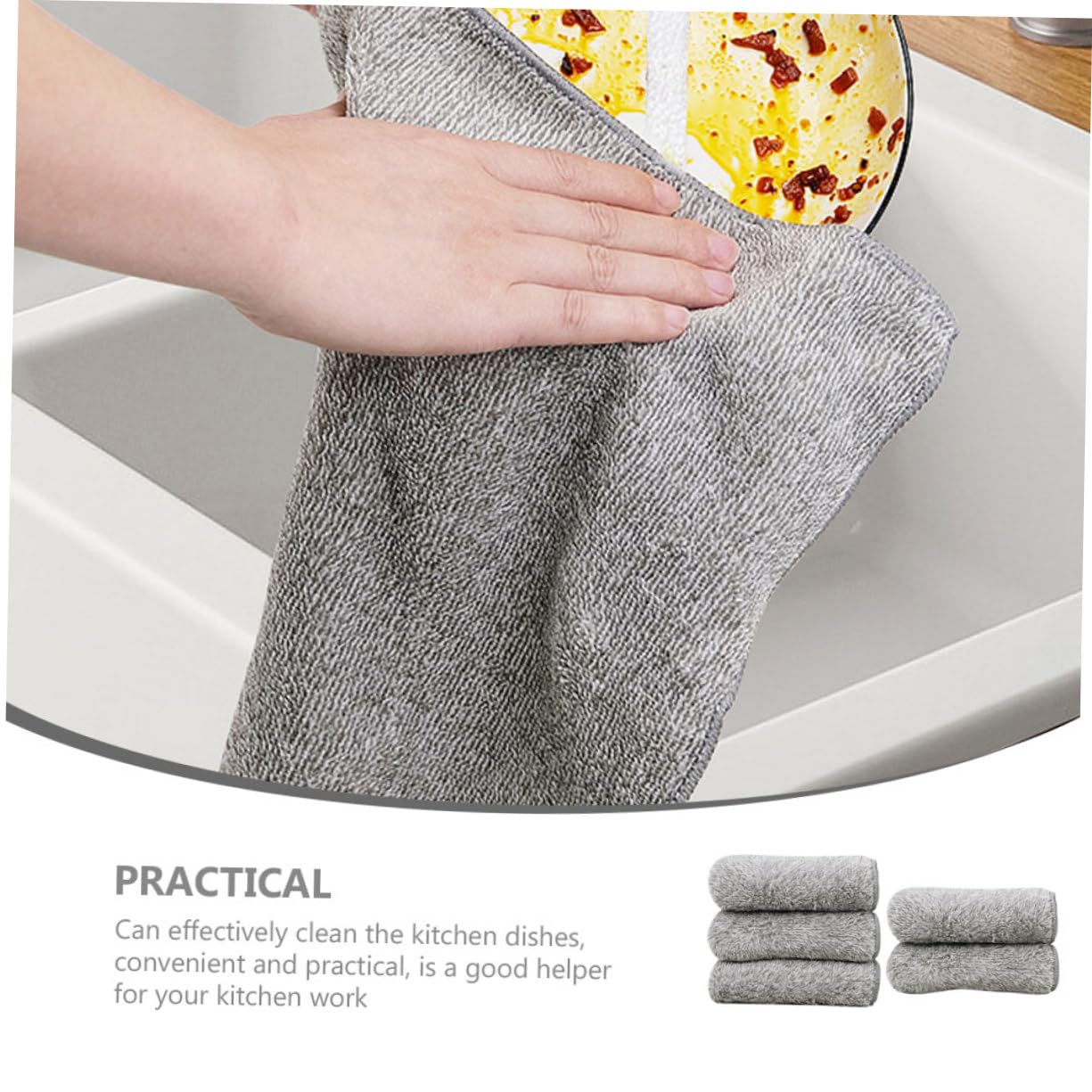 Paquete De Paños De Limpieza Absorbentes De Doble Cara Toallas De Cocina De Microfibra Gruesa para Limpieza Y Duradera 5 Piezas X 5