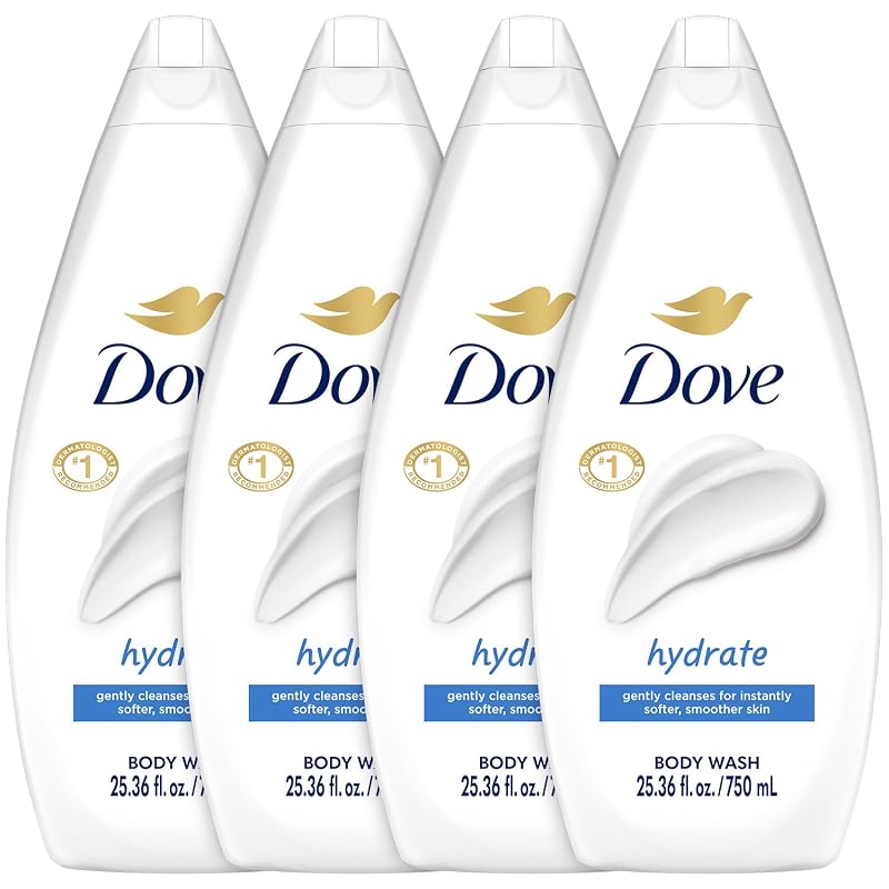 Sabonete líquido corporal Dove Hydrate, pacote com 4, 750 mL cada