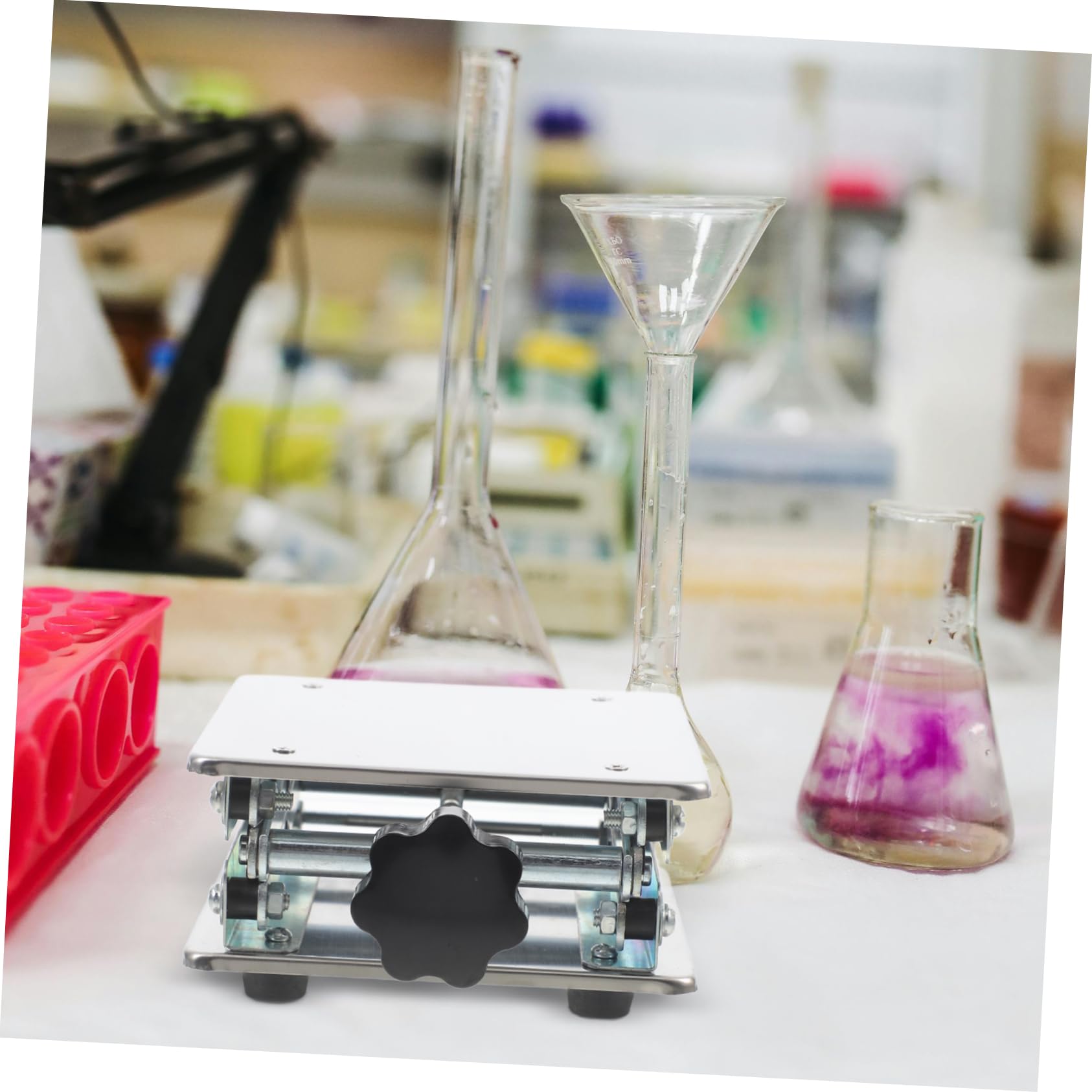 Holibanna Piattaforma a Forbice Da Laboratorio Dovere Laboratorie Alto Regolabile Sollevare In Piedi Verticale Jack Del Laboratorio Scientifico Per Acciaio Inossidabile Silver