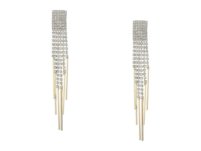 Kenneth Jay Lane  Gold/Crystal 6 Strand Post Earrings (Gold/Crystal) Earring