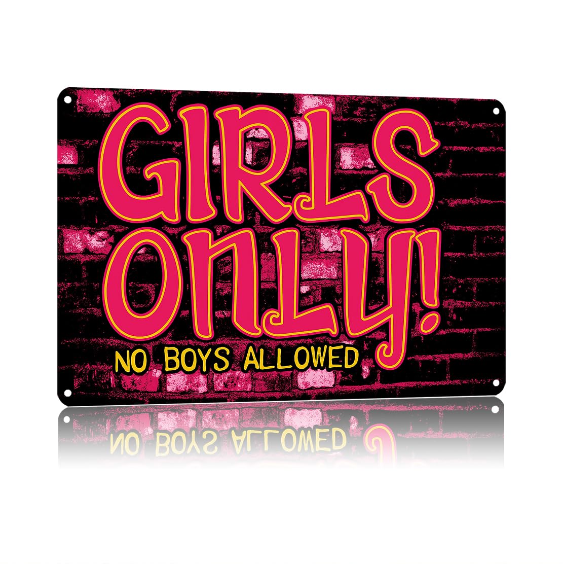 KWQDOZF Funny Metal Signs Posters GIRLS ONLY Sign Wall Art for Yard Outdoor Lawn Garden Home Decor 8X12inch