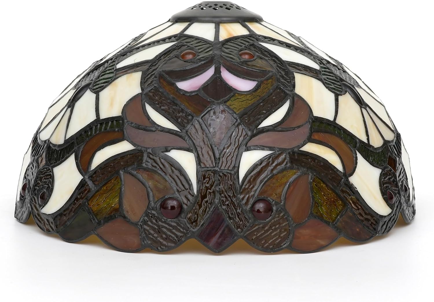 Tiffany Style Lamp Shade, 12 Inch Retro Baroque Creativity Stained Glass Lamp Shade Replacement Lamp Cover Accessories Fit for Table Lamp Pendant Light Ceiling Light