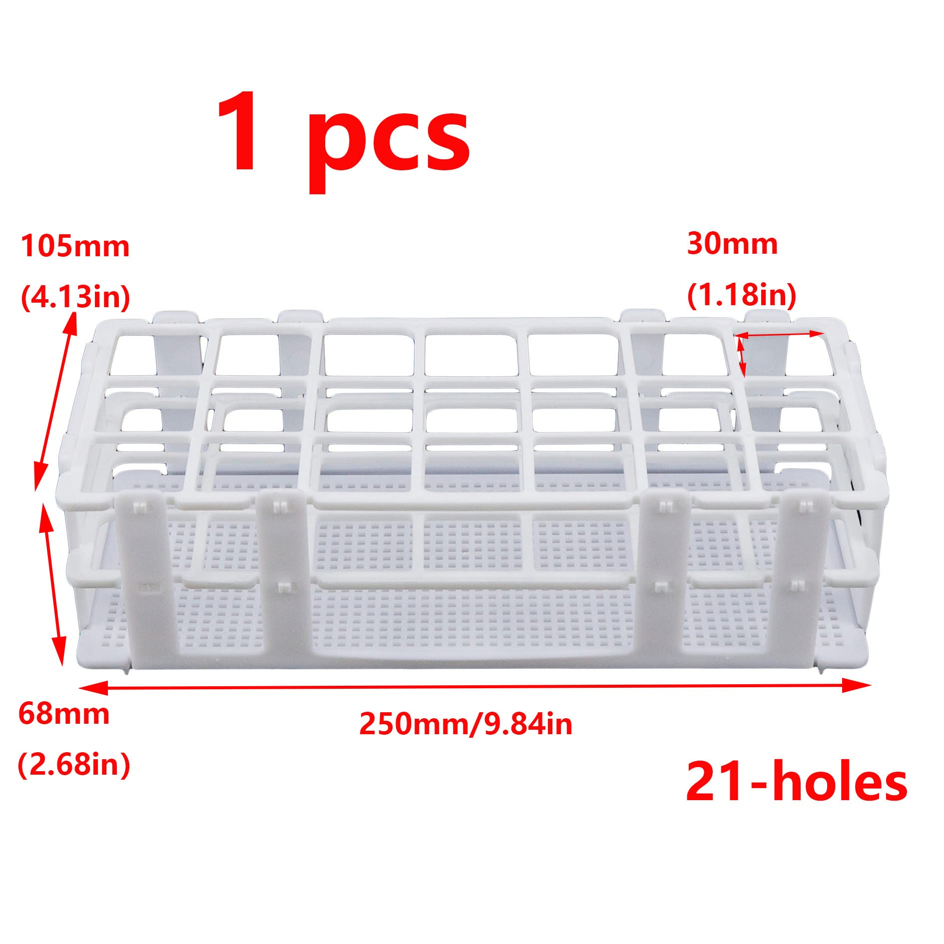 6 Packs Plastic Test Tube Rack, 21 Holes Lab Test Tube Rack Holder for
