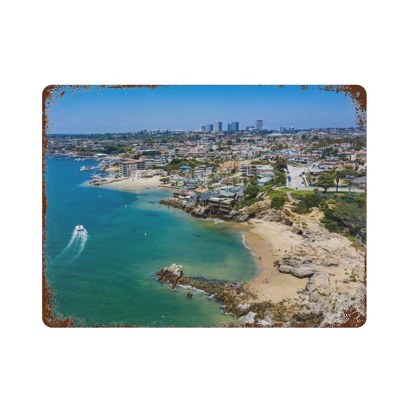 xiaoxiaoshen Real Photo Newport Beach Decor California Wall Decor Art Metal Tin Poster Modern Home Decor Art Home Bar Shop Decorations Vintage Sign 30x40cm
