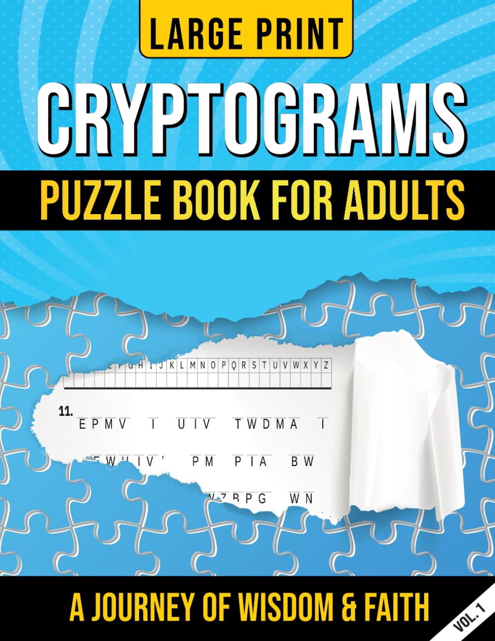 Cryptograms Puzzle Book for Adults: A Journey of Wisdom & Faith
