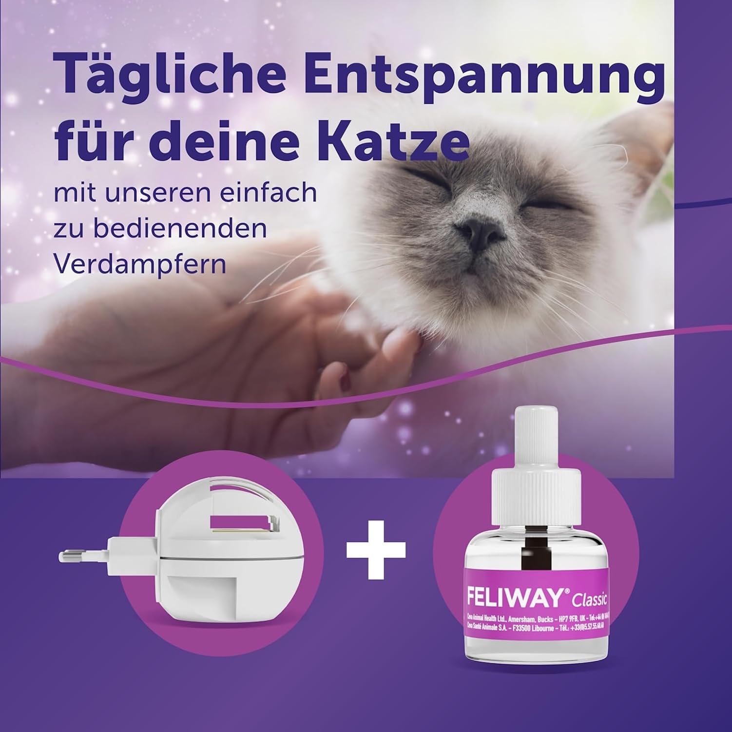 FELIWAY Classic | Pheromone für Katzen | Verdampfer für die Steckdose inkl. 48ml Flakon + 60ml Spray | gegen Stress, für mehr Harmonie | von Tierärzten empfohlen, klinisch getestet