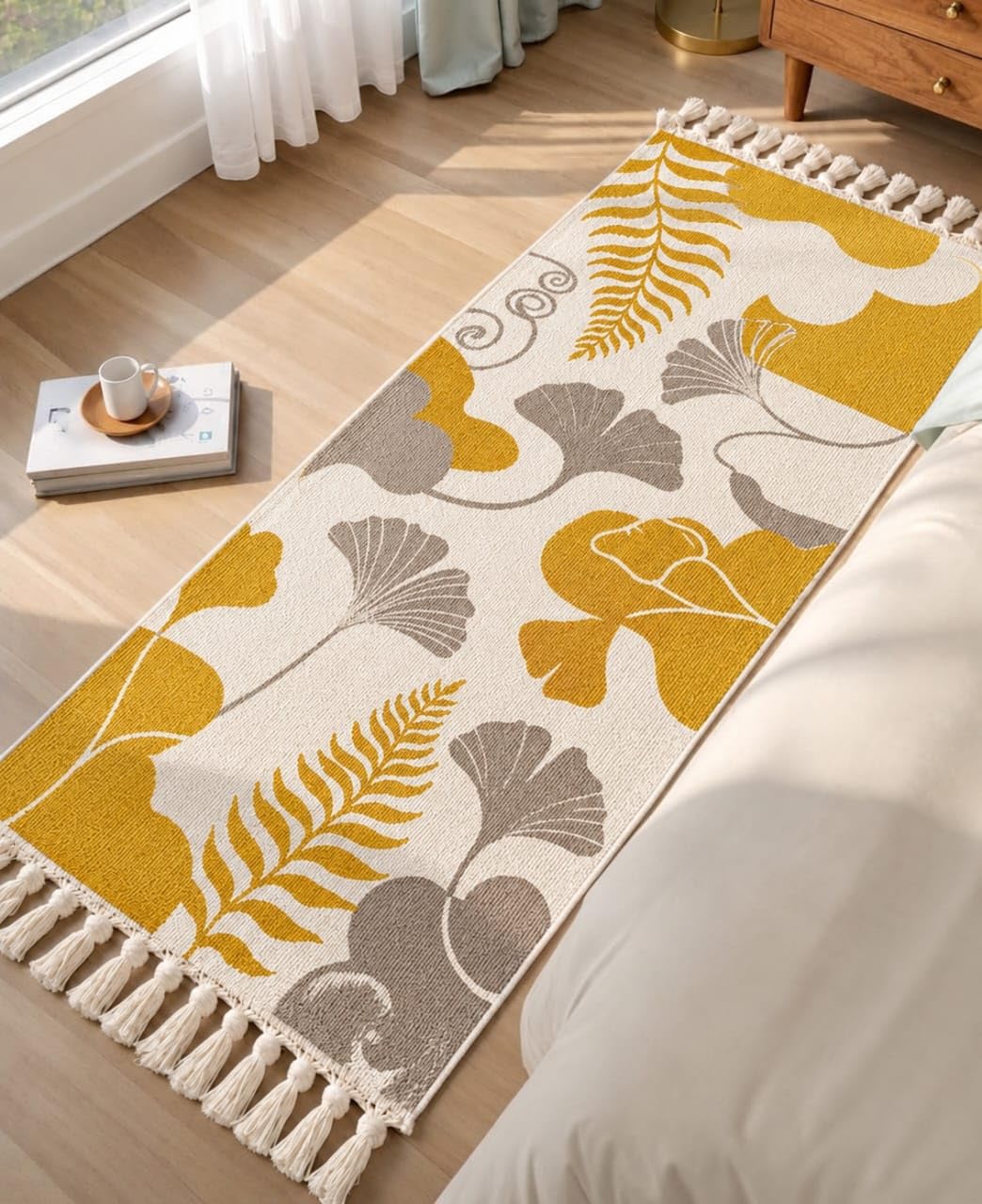 Cotton Bed Runner - 22x55 Inches, Brown -17