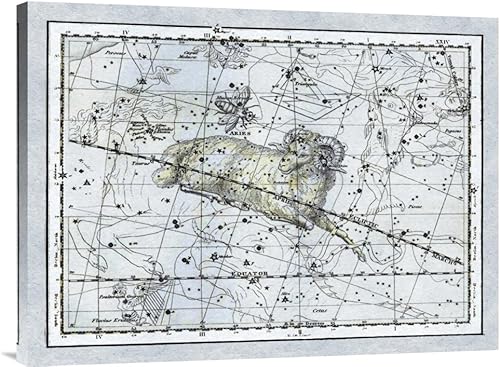 Global Gallery Budget GCS-450151-2432-142 - Póster de Alexander Jamieson Mapas de los cielos Aries The Ram Gallery Wrap Giclée sobre lienzo