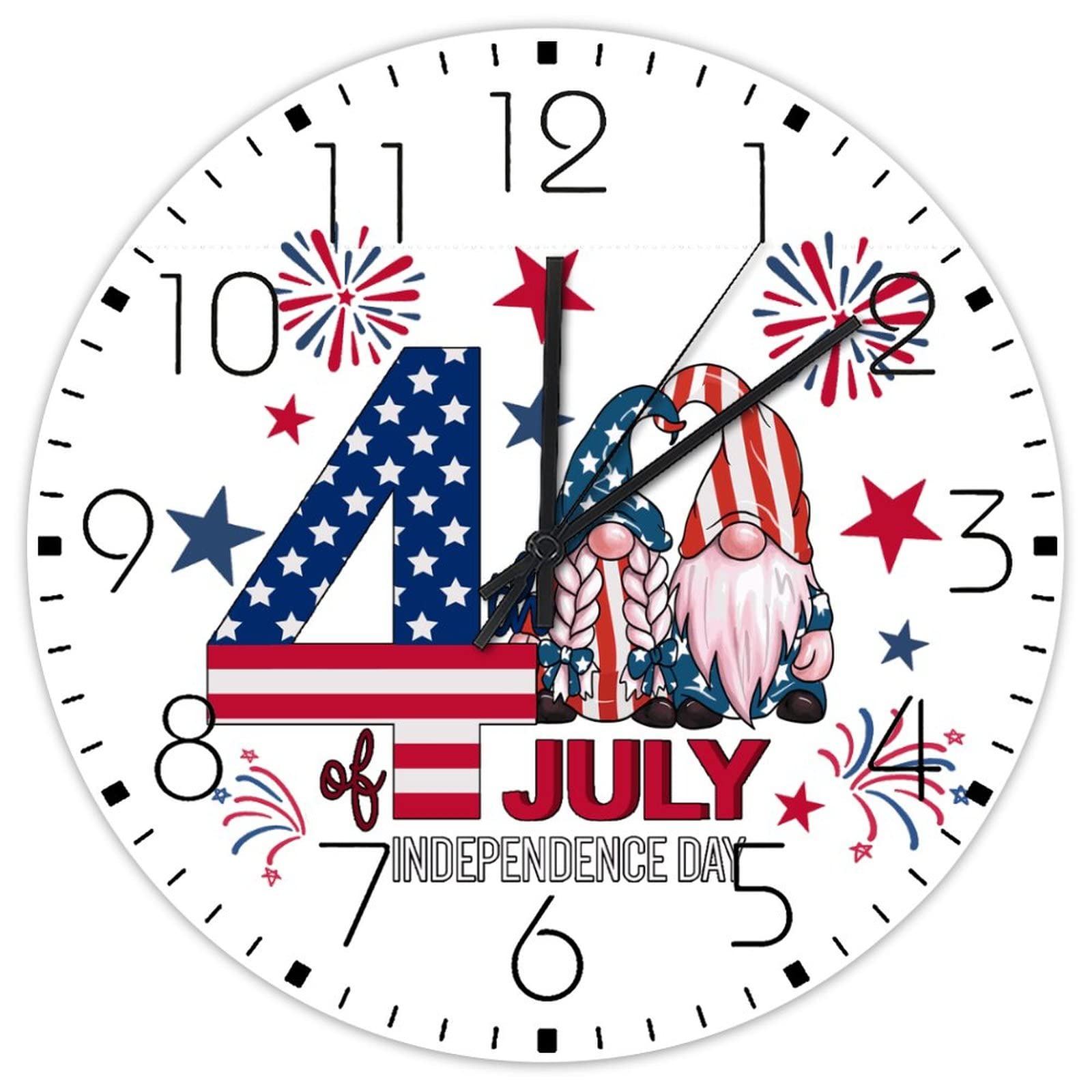 Horloge murale 4 juillet en bois de 38 cm, le cadeau idéal de pendaison de crémaillère