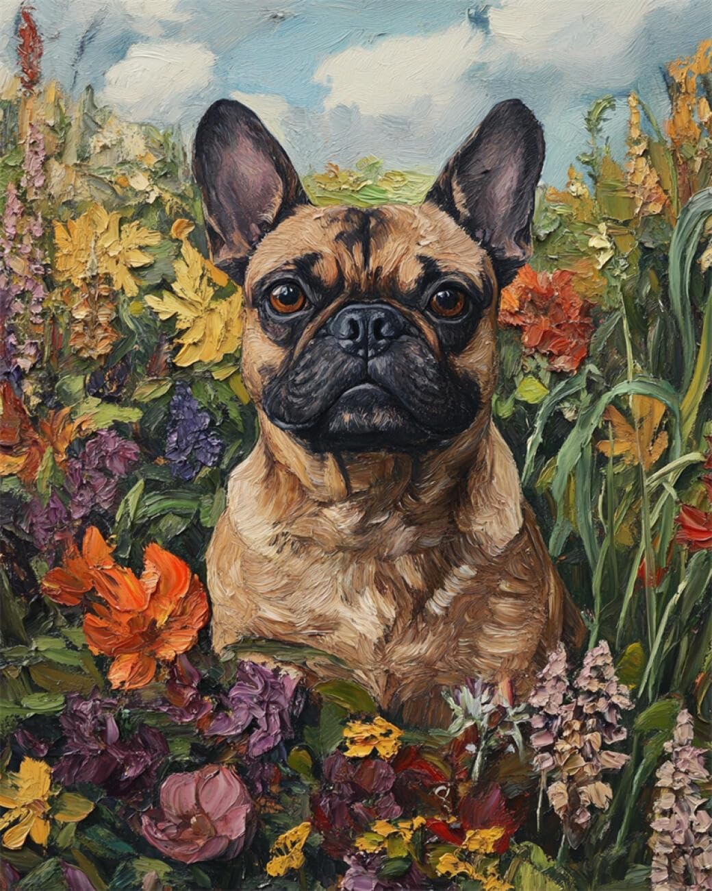 Rkflgew B Diy Ead Embroidery Kits Ulldog Oil Painting 30X40cm