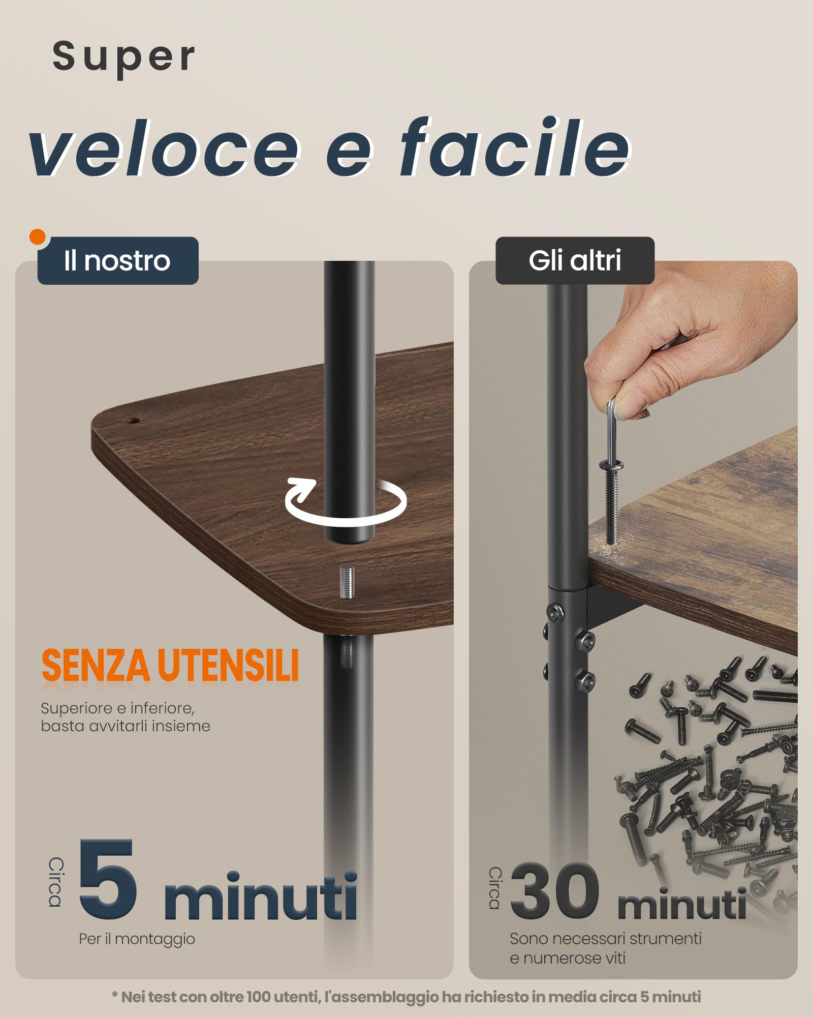 SONGMICS HOME Tavolino, Comodino, 3 Ripiani, Cestino in Tessuto, per Camera da Letto, Soggiorno, Struttura in Acciaio, 30 x 34 x 58 cm, Moderno, Noce Naturale LET286K01
