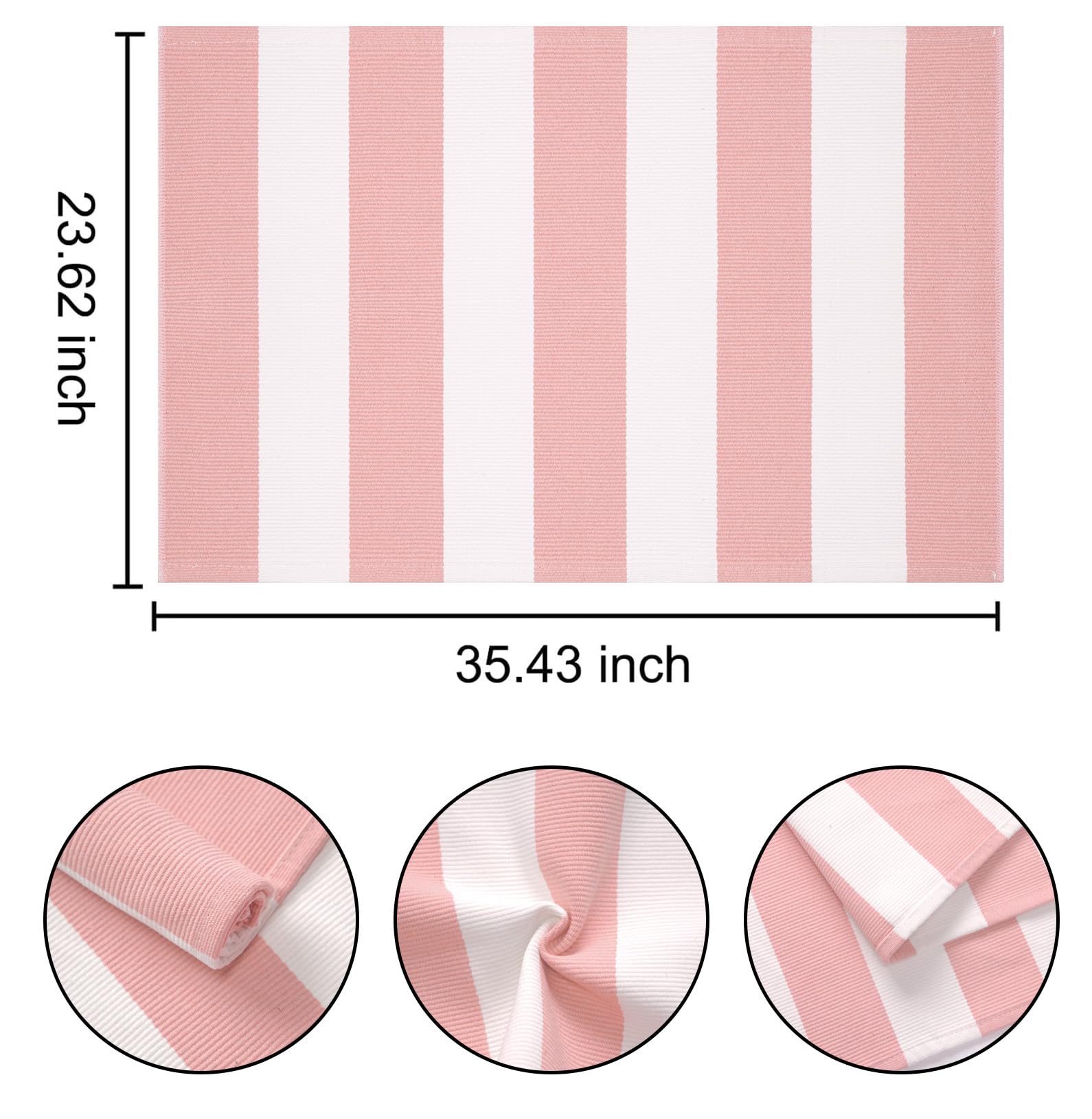 Felpudo Exterior Rosa y de 60 x 90 cm, Lavable y con Varias