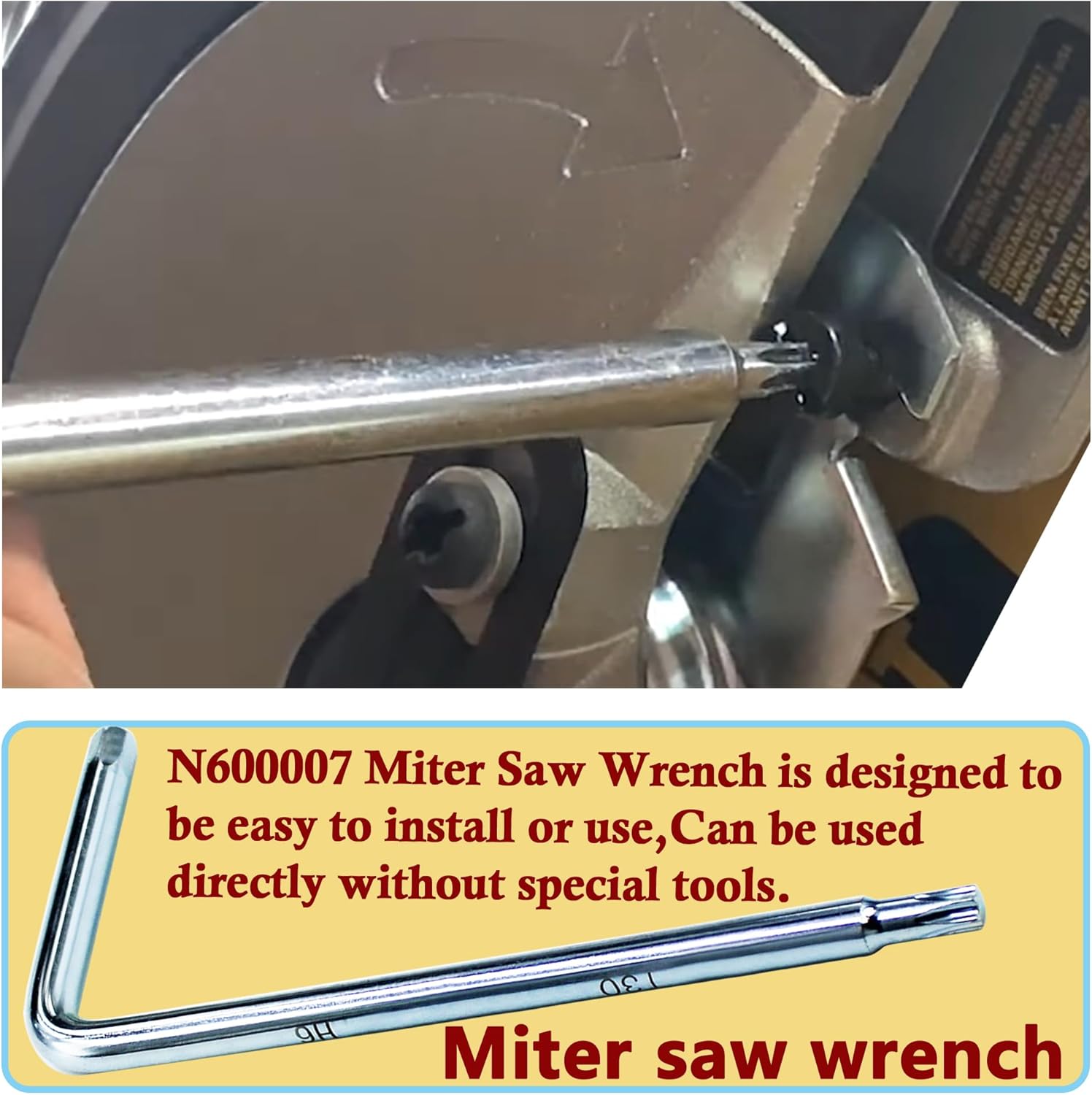 Miter Saw Wrench N600007 Fits For Dewalt Miter Saw DWS713 DWS779 DWS779 DWS780 DWS780 DWS715 DCS361M1 DCS361B DWS716XPS DWS716 DHS790AT2 (2 Pcs)