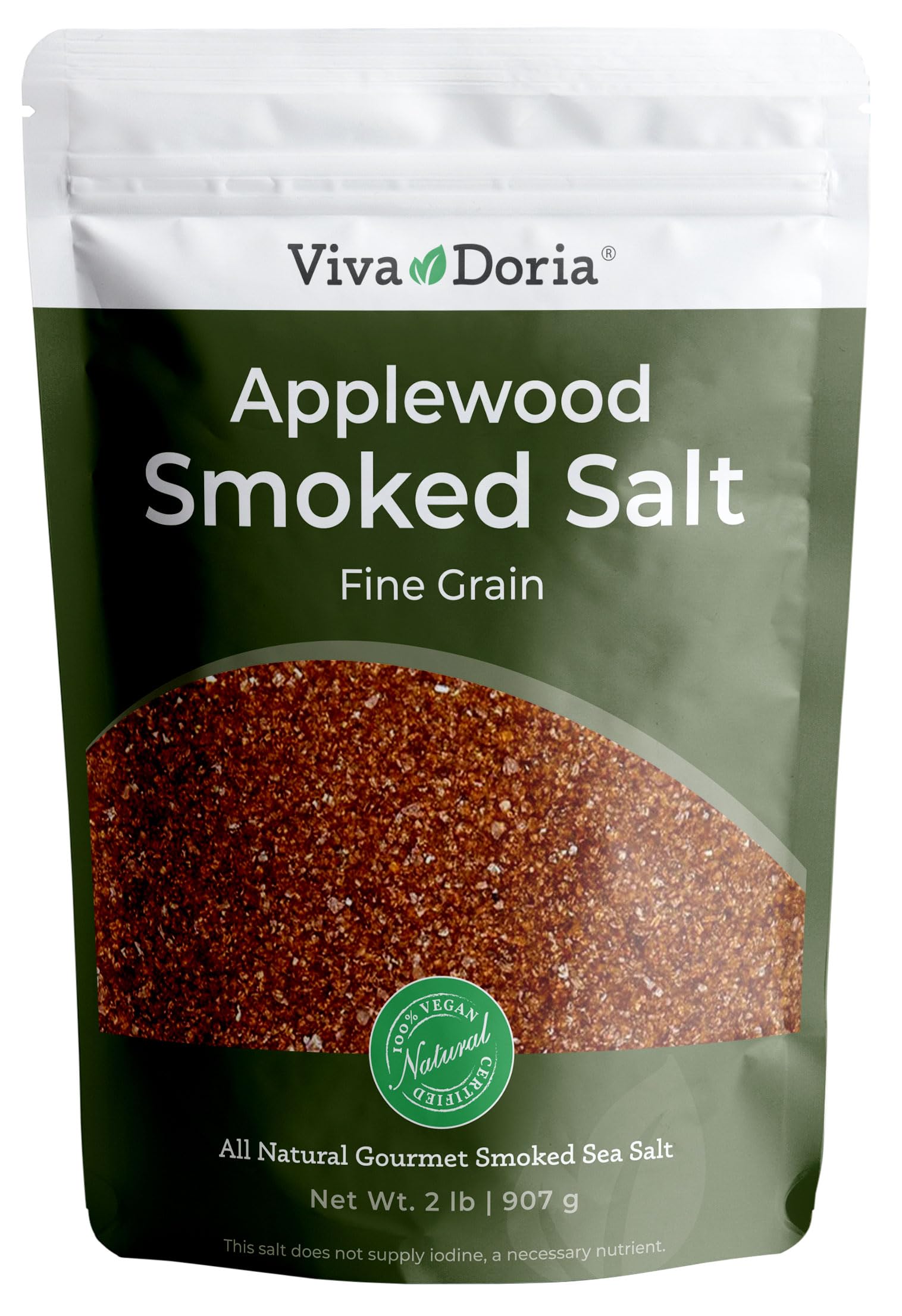 Viva Doria Applewood Smoked Sea Salt - Fine Grain, 2 lb