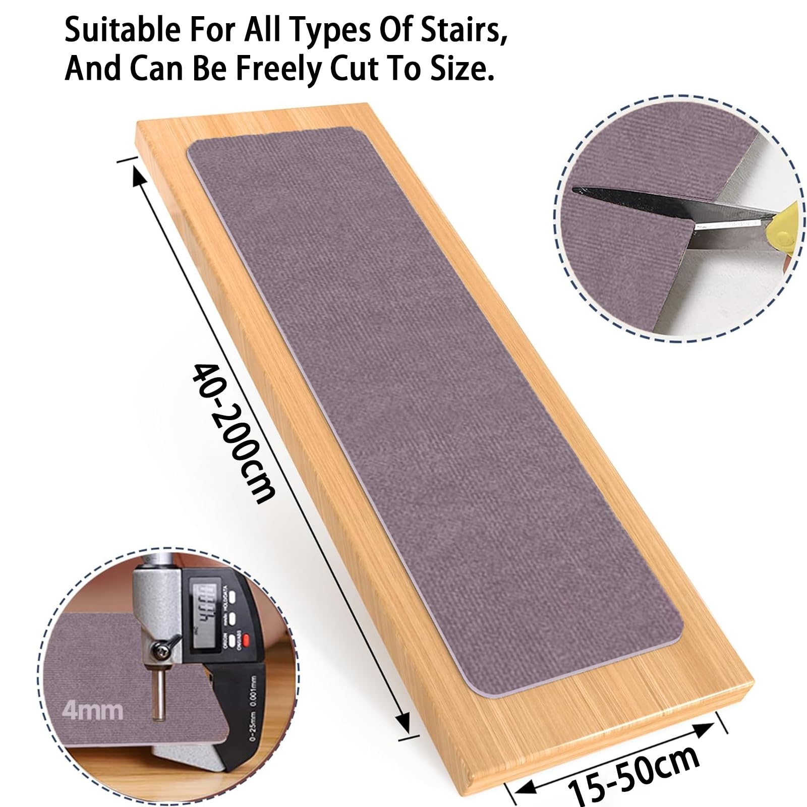Alfombrillas antideslizantes de TPE de 20 x 54 cm, reutilizables y cortables, paquete de 5 alfombrillas antideslizantes seguras para niños para seguridad en el hogar y estilo.
