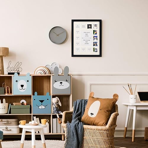 Miniatura 7 de GMFrames Marco de fotos de los años escolares, marco de collage de fotos de graduación K-12 con paspartú, muestra una foto de 5 x 7 pulgadas y doce