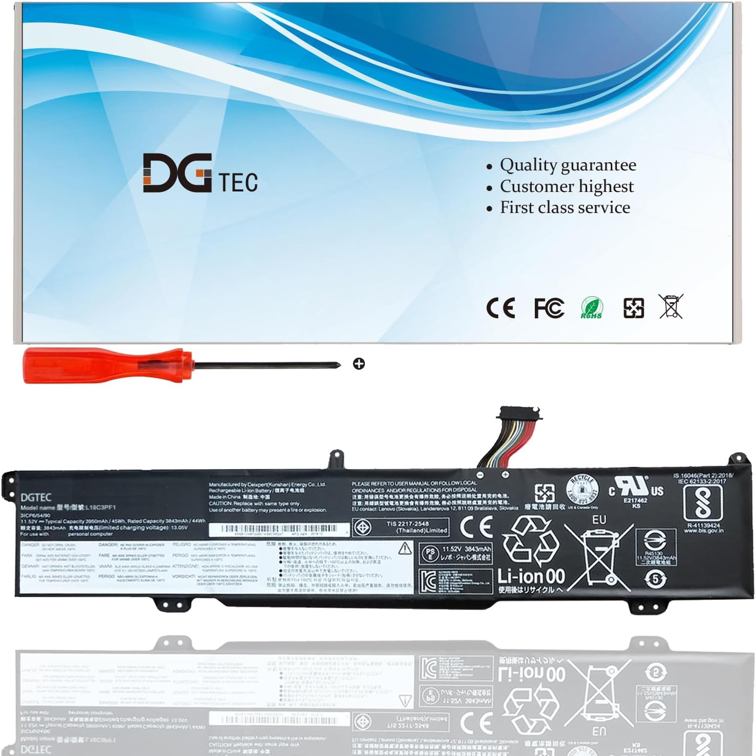 L18C3PF1 L18M3PF1 Laptop Battery for Lenovo Ideapad L340-15IRH L340-17IRH Series 5B10T04975 5B10W67350 5B10T04976 5B10W67336 SB10W67243 (11.52V 45W/ 3950mAh)