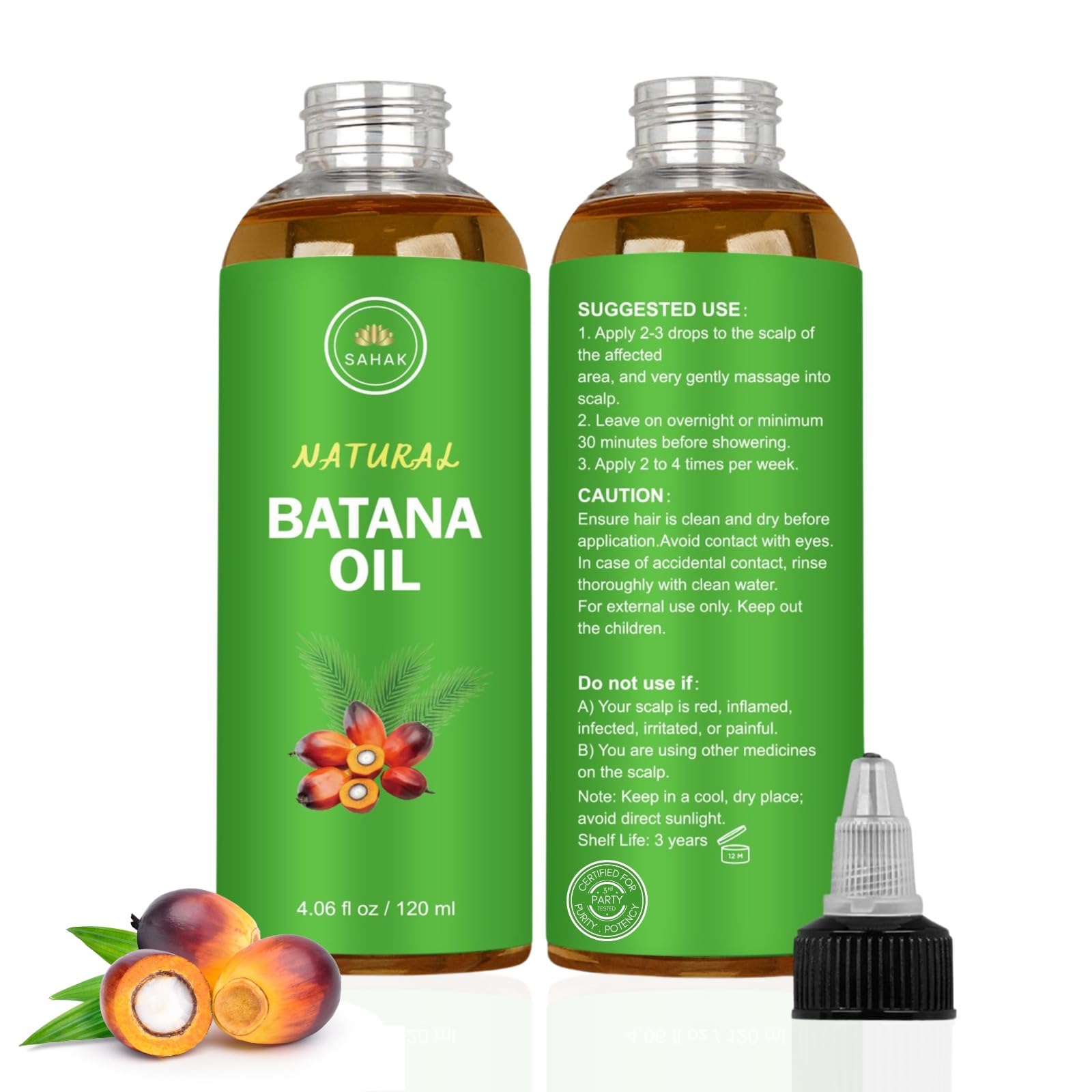 Batana oil for Hair Growth - Dr. Sebi Miracle Blend for Hair 100% Organic batana Hair oil from Honduras -Wild Growth Hair & Scalp Oil Promotes Hair Thickness - 4 fl oz (4 Oz)