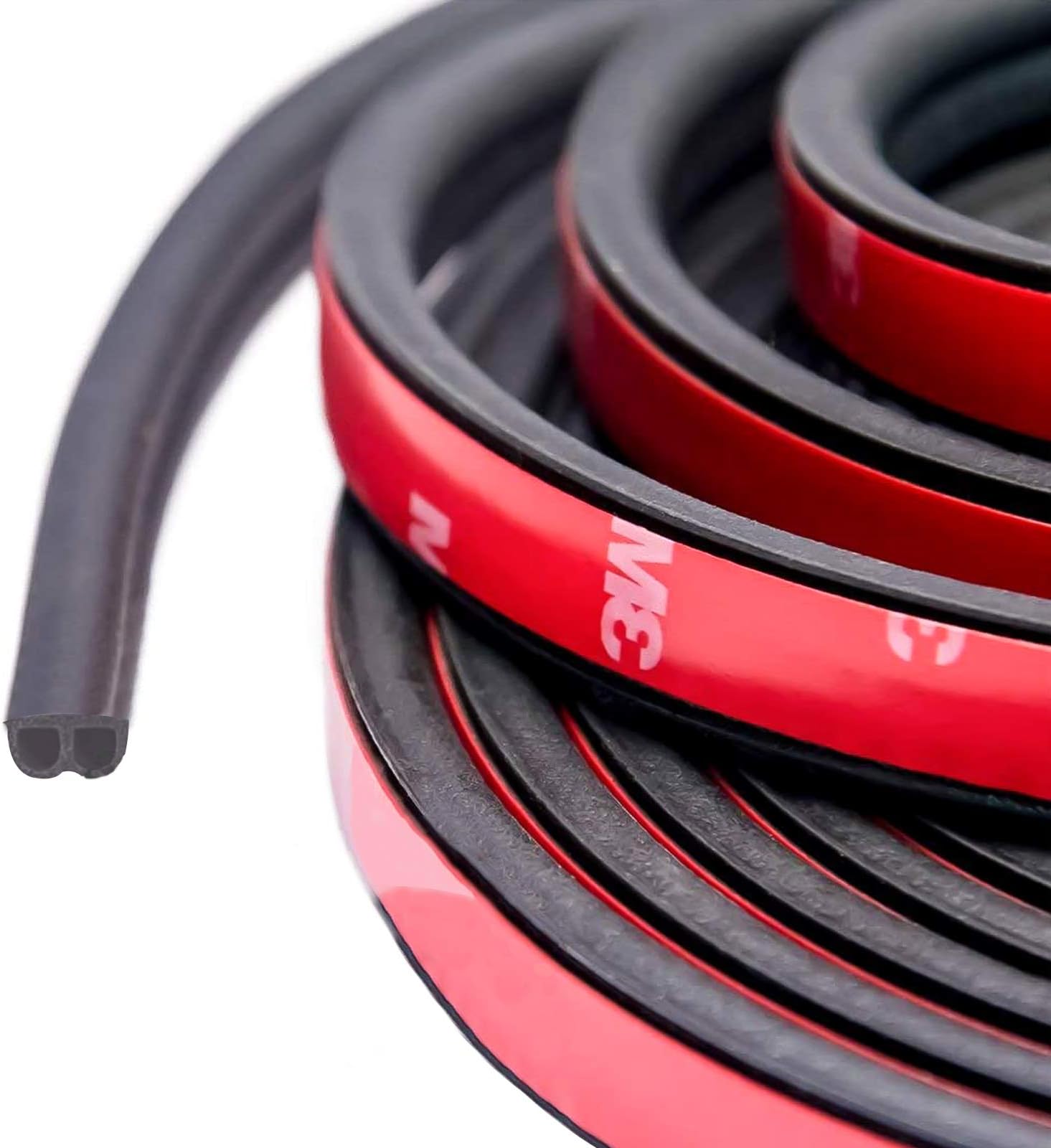 Car Door Edge Guard(16ft/5M), Universal B Shape Rubber Seal Strip Trim Automotive Self Adhesive Weatherstrip for Window Door Protector Soundproofing Noise Insulation