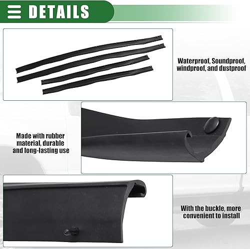 Miniatura 5 de Motoforti Kit de sellado de burlete de puerta inferior delantera trasera para Ford F250 F350 F450 Super Duty 99-16, goma, F81Z-2520758-AA, negro, 1