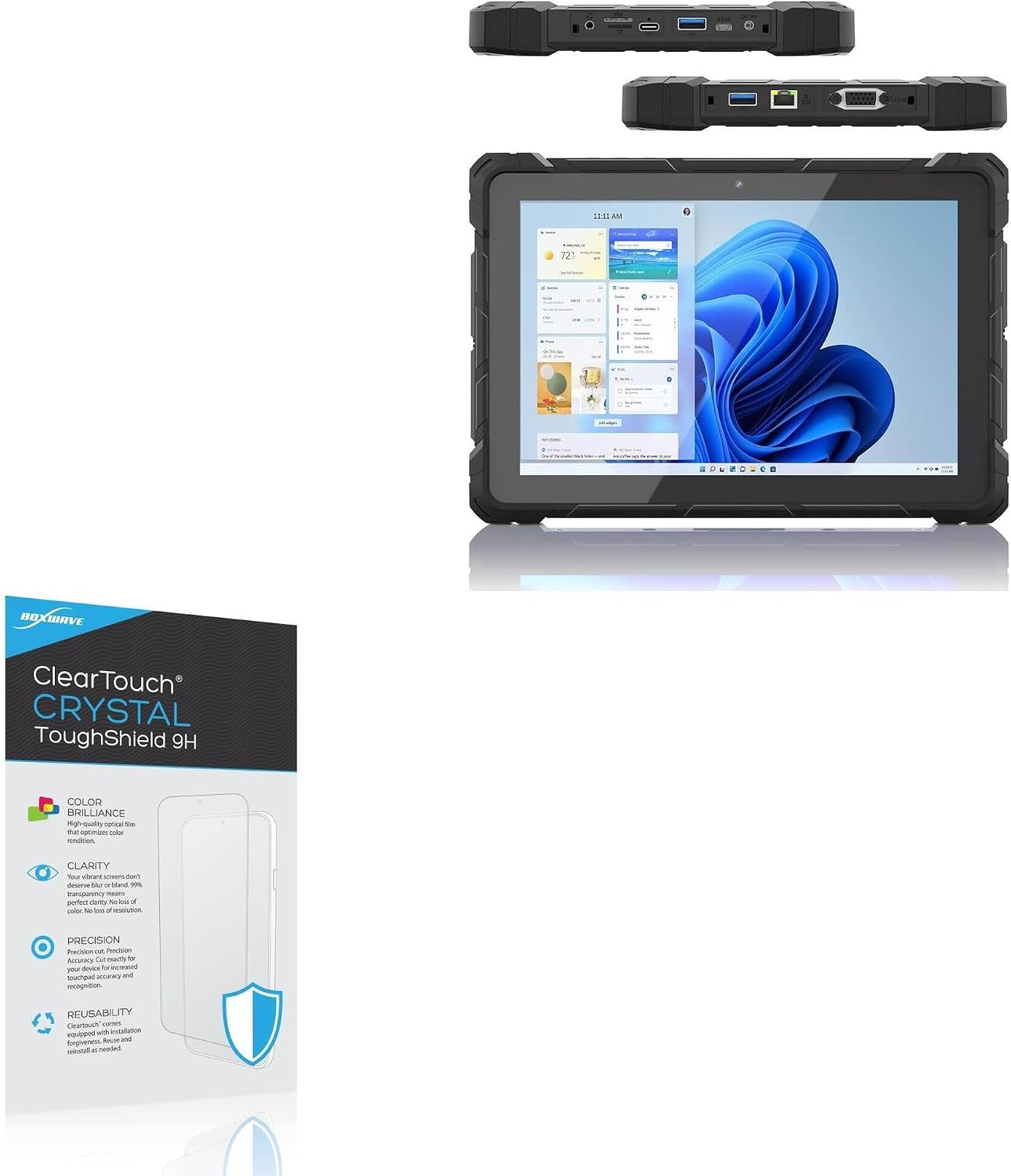BoxWave Screen Protector Compatible with HIGOLEPC F9A Rugged Tablet (10.1 in) - ClearTouch Crystal ToughShield 9H (2-Pack), Clear 9H Tough Flexible Film Screen Protector