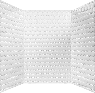From Plain To Beautiful In Hours 133-WHITE-HEX-KIT Hex Tile - Tub and Shower Wall Panels Surround (Covers/ 96 sq. ft.), Gloss White, 1 Piece