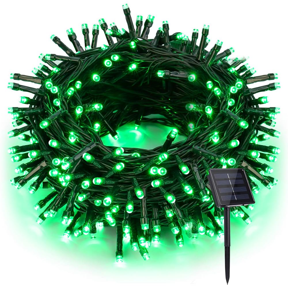 Impermeabile stringa solare luci, 32M 300LED luce da fata solare all'aperto, albero di Natale e giardino decorazione per giardino, recinzione e patio (verde)