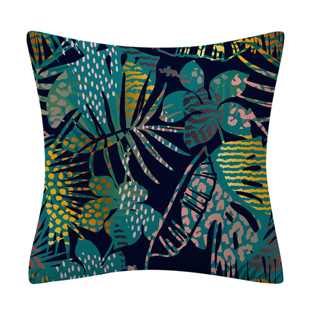 4 Piezas Funda de Almohada 60x60cm Patrón De Animales De La Selva Fundas de Cojín Terciopelo Sencillo y Decorativo para Sofá Camas Dormitorio Coche Lino Cojines Throw Pillow Covers （24x24in）