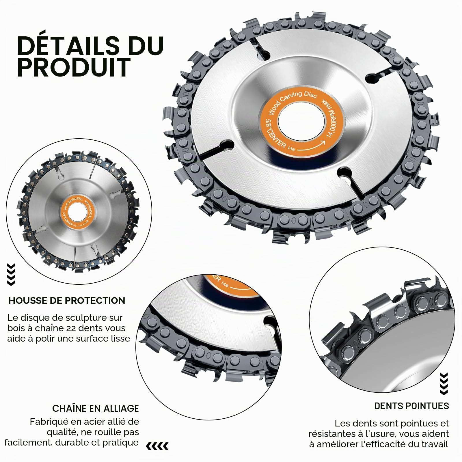 Disque Bois Meuleuse 100mm, 1 unité Disques à ébarber, Disque Bois Meuleuse en Bois en Carbure de Tungstène, Disques de Meulage pour Façonner, Meuler, Couper et Sculpture