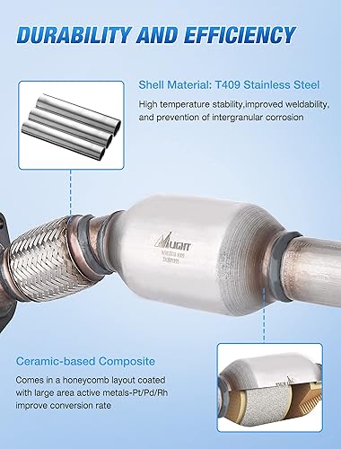 Vista 177 de Nilight Catalizador para Hyundai Accent 2012-2017/Hyundai Veloster 2012-2017/Kia Rio 2012-2014/Kia Soul 2012 2013 2014 2015 2016 (estándar EPA)