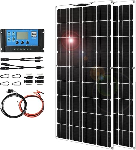 Paneles solares flexibles de 1600 W, kit de paneles solares monocristalinos semiflexibles de 2 x 800 vatios para hogares con controlador 40a disponible en Yaxa Peru