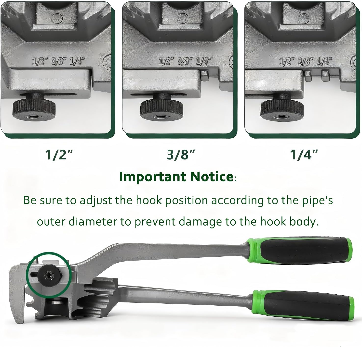 Tube Bender, 1/4", 3/8", 1/2"(6/10/12mm), 3 in 1 Tubing Bender, 180° Copper Aluminum Pipes Bending Tools for HVAC, Air Conditioning Refrigeration Repair