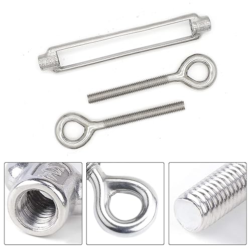 Miniatura 88 de Tensor de ojo y ojo M6, tensor de acero inoxidable 304 resistente tensión de cuerda de alambre 5 PC