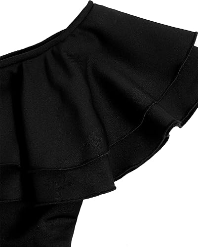 Miniatura 3 de WDIRARA Mameluco de manga casquillo con volantes y ribete de volantes para niña