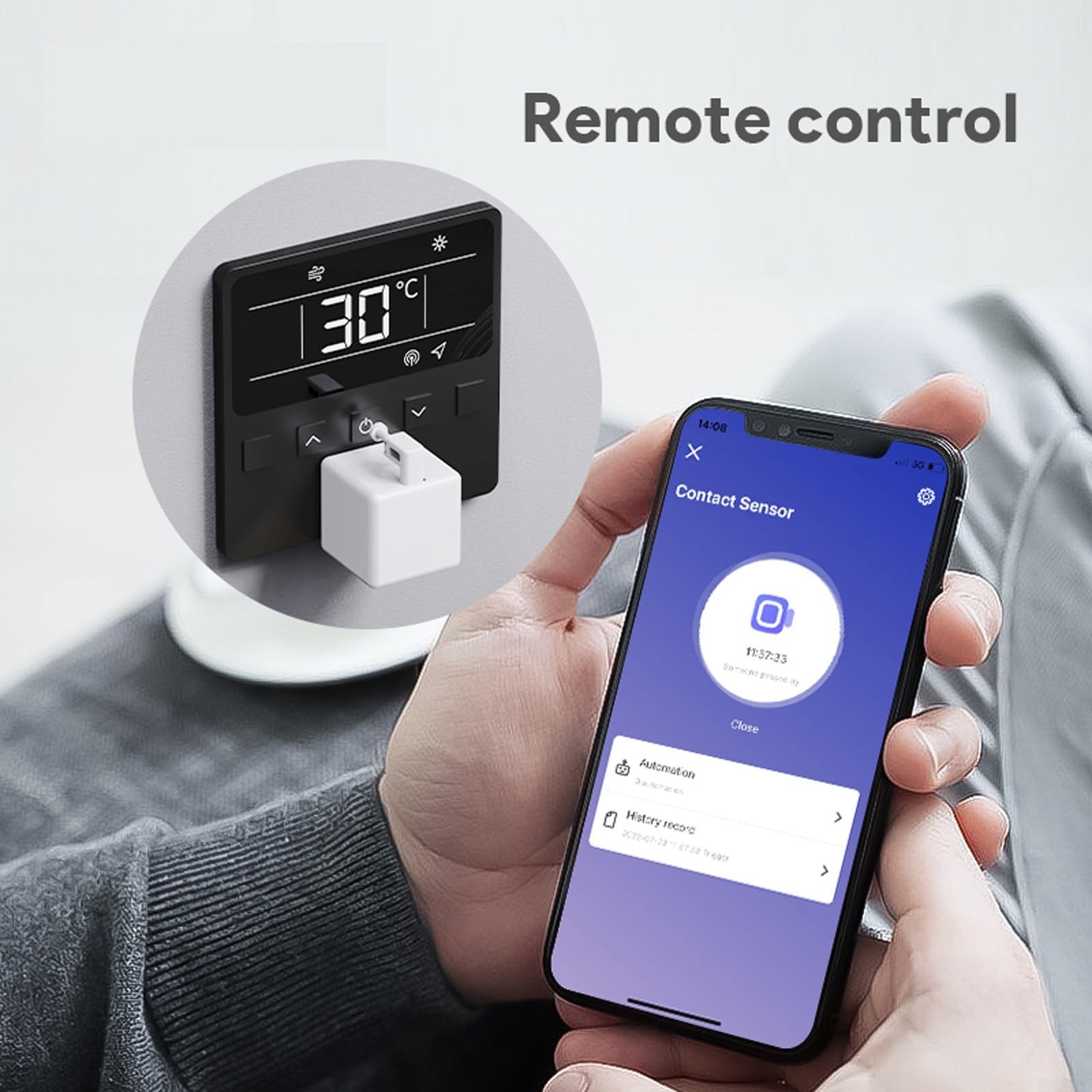 Fingerbots Plus Smarts - Pulsador de botón de robot con control táctil para control remoto con aplicación Smarts Life, comandos de voz, temporizador (blanco)