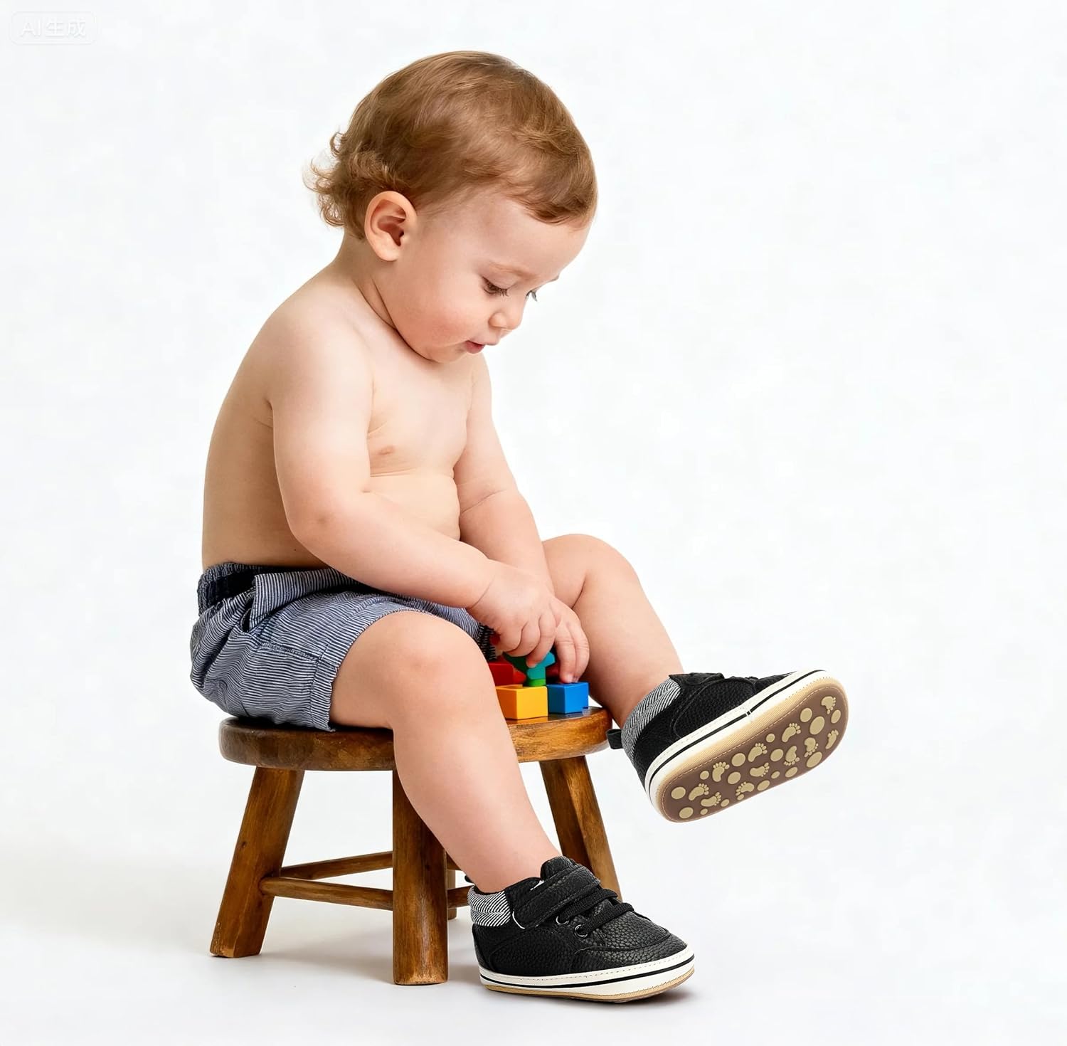 BACSAC Baby Boys Girls Non-Slip Sole High-Top PU Leather Infant Sneakers Toddler Crib First Walker Shoes - Image 2