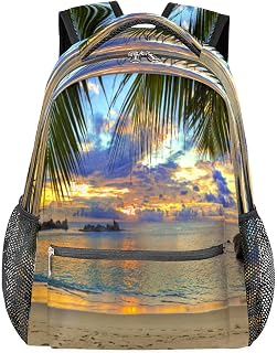 Mochilas escolares de palmeira para meninas, estudantes, resistente à água, praia, montanha, viagem, escola, para mulheres/homens, mochilas universitárias, Multi, Medium