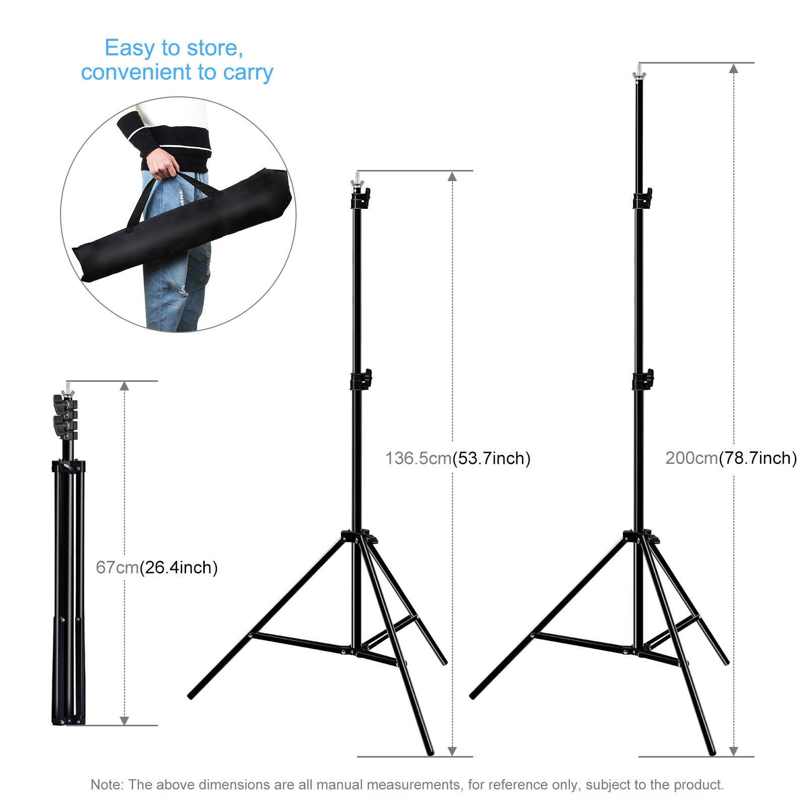 PULUZ Fotostudio Hintergrund-System Mit Ständern & 3 Stoffhintergründen – Ideal Für Portraits & Videos