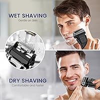 Vista 2 de PRITECH Foil Shaver for Men, Electric Razor with Tight Foil Technology, Skin-Friendly Design, Easy Blade Replacement, Cordless Rechargeable with