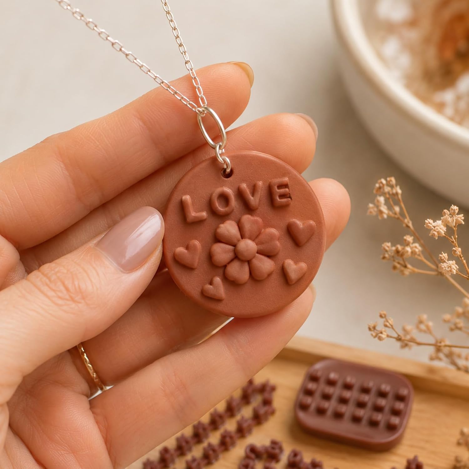 3 Pcs Polymer Clay Stamps, Number & Letter Stamps for Clay
