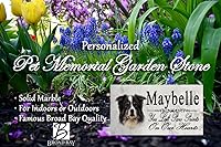 Vista 3 de Broad Bay Border Collie Memorial Stone - Placa personalizada para pérdida de mascotas para interiores o jardín, lápida para tumba al aire libre