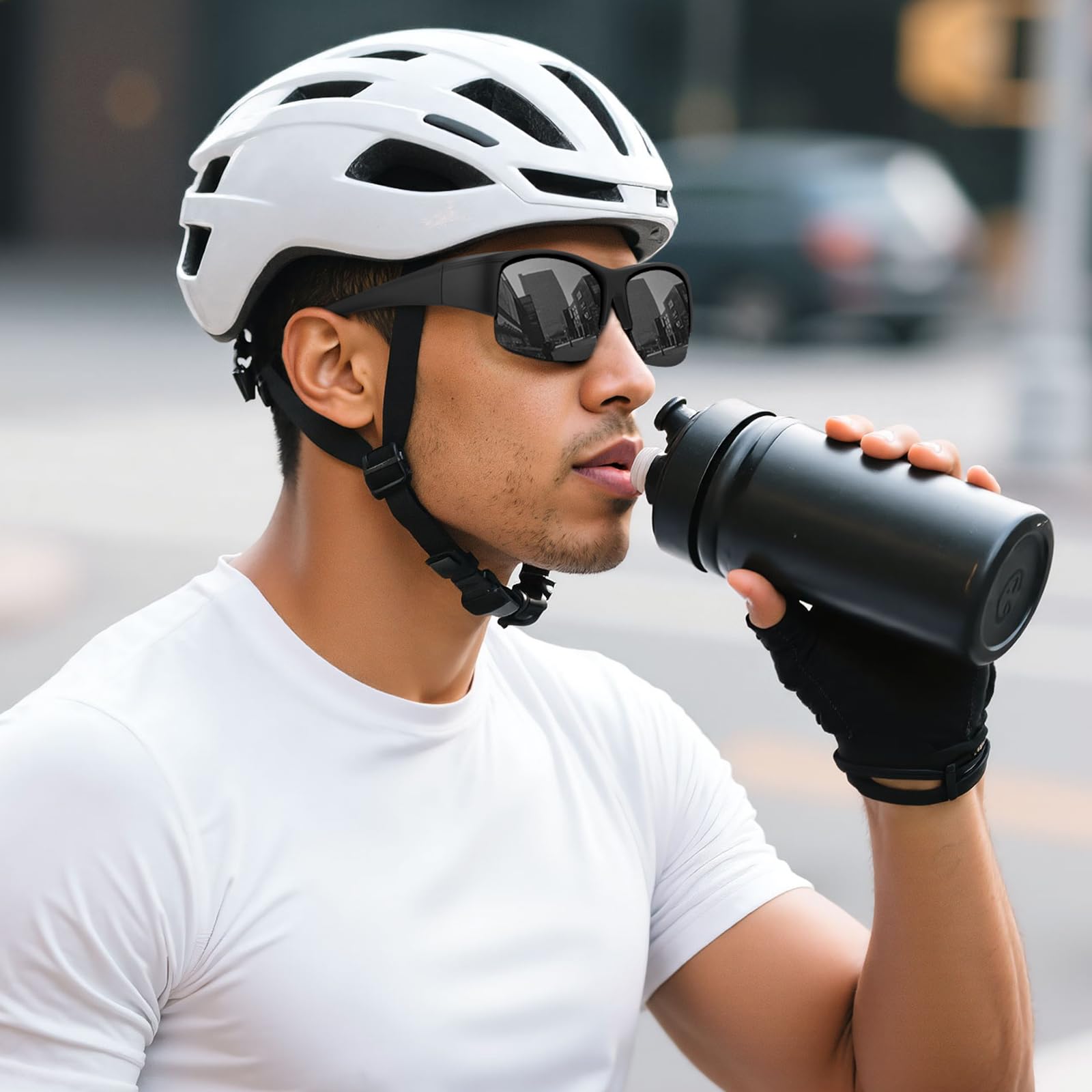 Okulary przeciwsłoneczne Perkanion Polarized na okulary - okulary przeciwsłoneczne z połową ramki pasujące na okulary korekcyjne z ochroną UV400