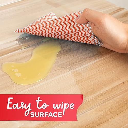 Miniatura 8 de XFasten Protector de plástico transparente para mesa, cubierta de plástico cuadrada a prueba de aceite para mesa, mantel cuadrado de 54 x 54