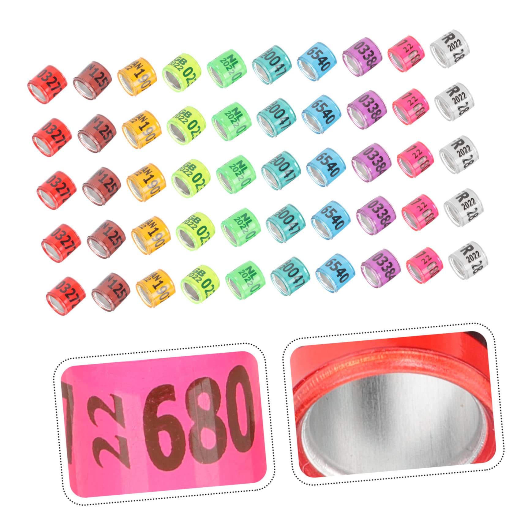 BESPORTBLE 400pezzi Anelli Identificativi per Piccioni Fasce Colorate Alluminio per Uccelli Strumento di Distinzione per Pollame Facili da Usare e Resistenti