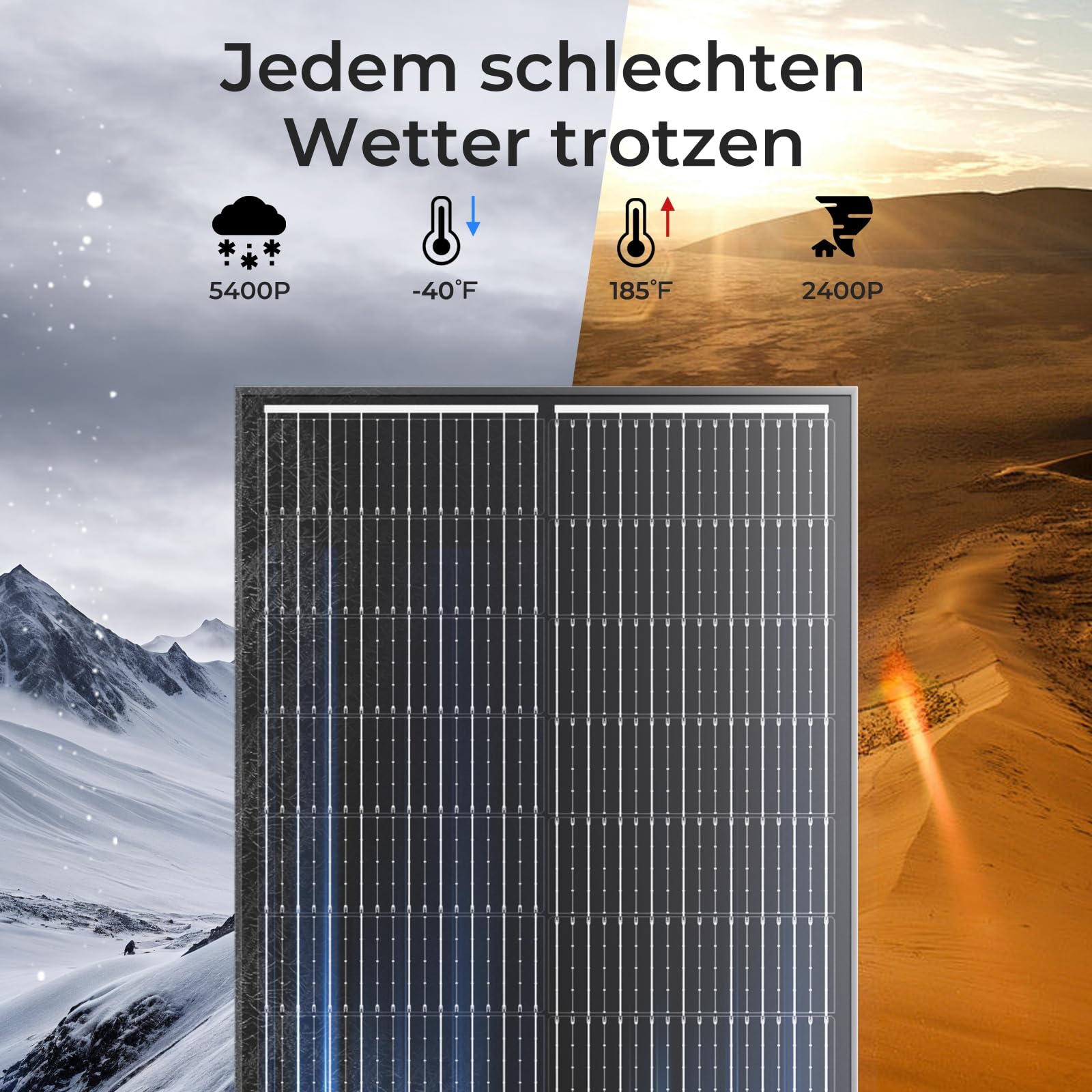 Solarpanel 300w, 2 x 150w Hohe Effizienz Monokristalline Solarmodul, Aluminium Frame Solar Panel, 12V/24V PV Modul Ideal for balkonkraftwerk, Hausdach