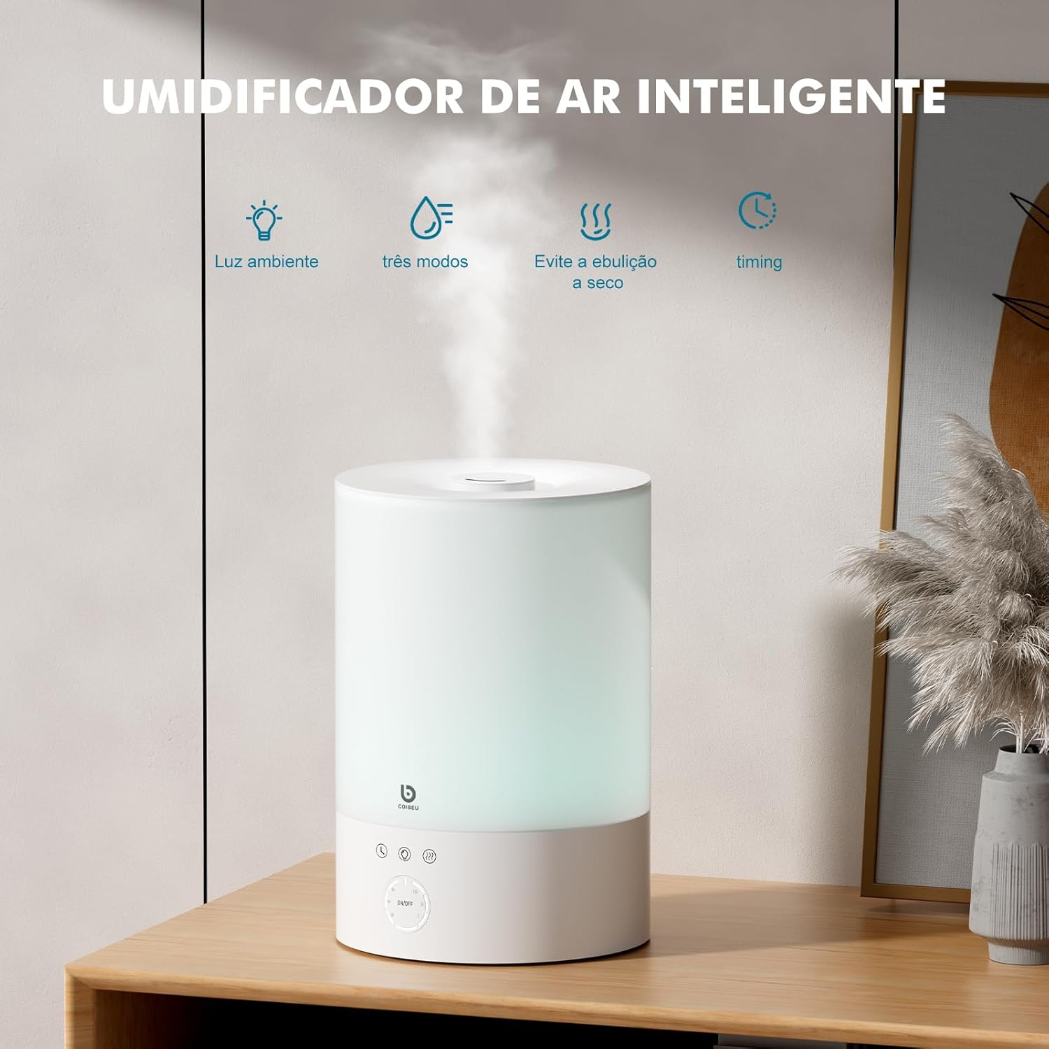 71kXpqNd9 L. AC SL1500 Umidificador de Ar Ultrassônico Inteligente com RGB Luz, Difusor de Aromas, Difusor de Oleo Essencial, Pode ser operado por celular, 2.5L