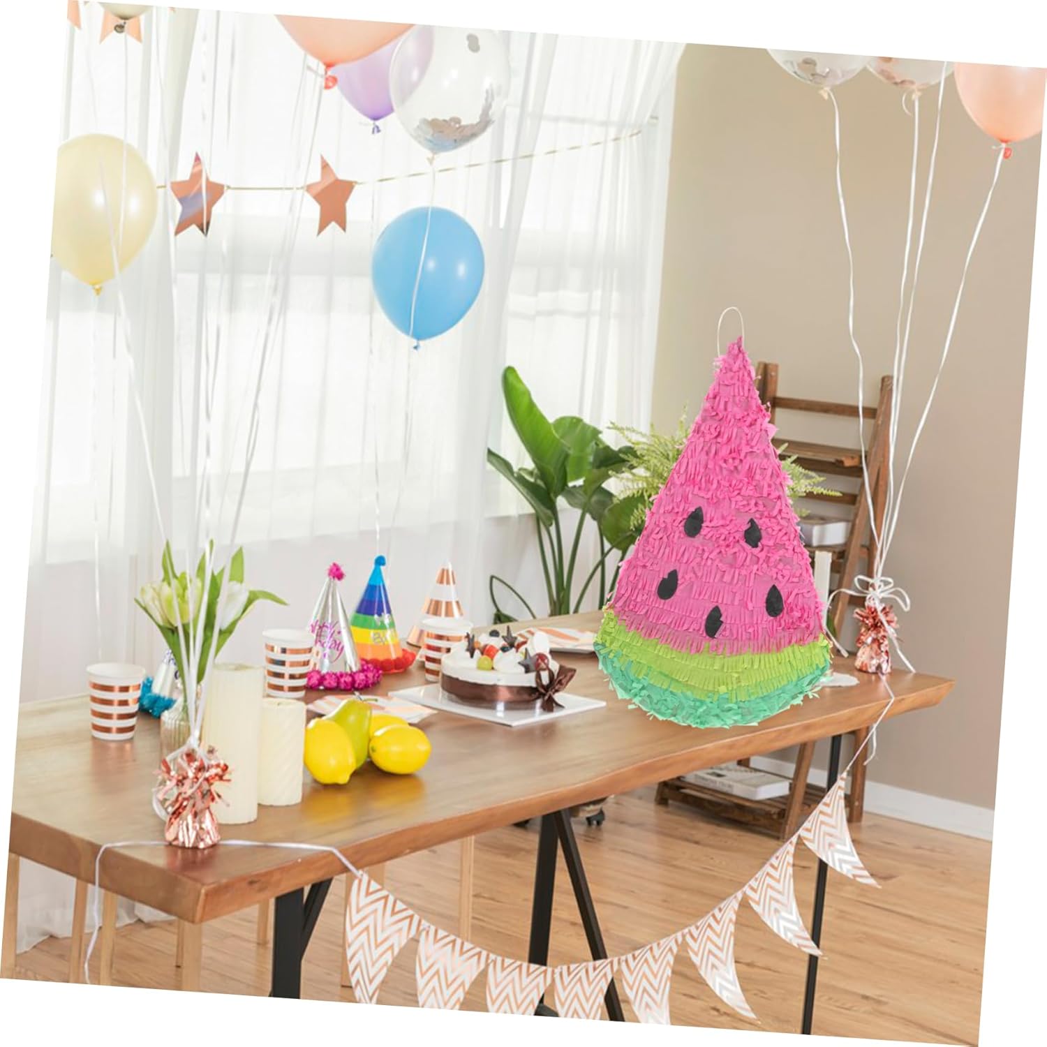 Vaguelly 1pc Watermelon Shaped for Birthday Celebration Fun Party Decoration Fill Candy and Confetti for Boys and Girls and Adults Unique and Eye-catching Design