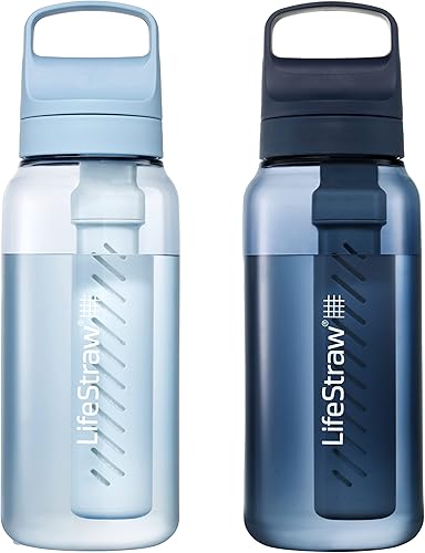Miniatura 18 de LifeStraw Serie Go – Botella con filtro de agua sin BPA para viajes y uso diario elimina bacterias, parásitos y microplásticos, mejora el sabor, 22