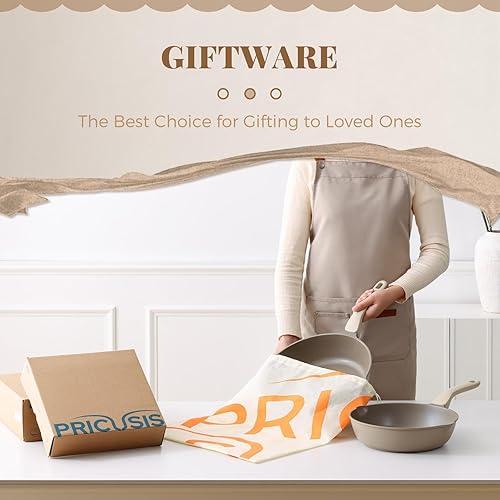 Miniatura 9 de PRICUSIS Sartén antiadherente, sartén de 81012 pulgadas con mango Stay Cool, a prueba de manchas, arañazos y grietas, compatible con inducción y