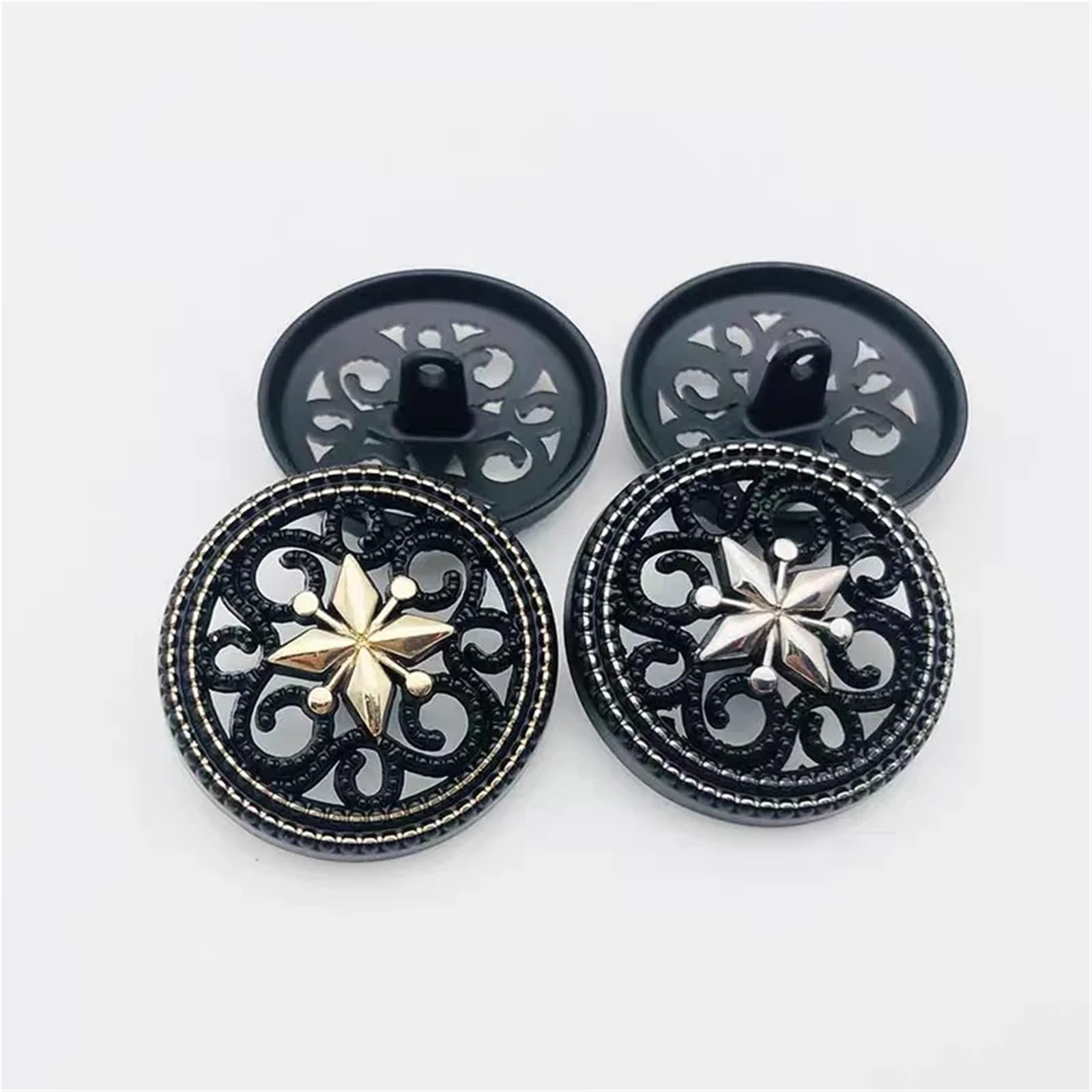 40 botones redondos de metal hueco para coser abrigos y chaquetas
